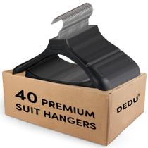Suit Hangers DEDU, pacote com 40, preto, plástico de 45 cm