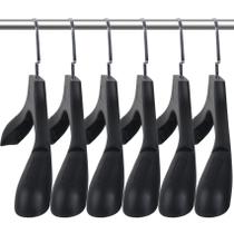 Suit Hangers DEDU, pacote com 6, plástico preto, 45 cm de largura