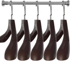 Suit Hangers DEDU para homens, pacote com 20 unidades, extra largas, antiderrapantes, marrons