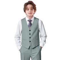 Suit Mengfeiyuaner Boys Slim Fit Sage Green para meninos de 2 a 17 anos