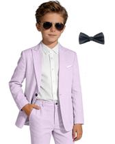 Suit Trasign Kids Linen Purple, 2 peças para menino, 4T, Slim Fit Suit Trasign Kids Linen Purple, 2 peças para menino, 4T, Slim Fit