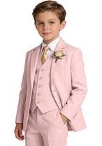 Suit Trasign Linen Boys 5T Slim Fit Toddler, rosa, verão Suit Trasign Linen Boys 5T Slim Fit Toddler, rosa, verão