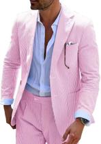 Suit Wehilion Seersucker Slim Fit Casual Beach Wedding Masculino