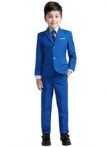 Suit YuanLu para meninos, smoking infantil, slim fit, azul royal, Sz 12