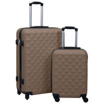 Suitcase vidaXL Durable ABS Hardcase, conjunto de carrinhos, 2 marrons Suitcase vidaXL Durable ABS Hardcase, conjunto de carrinhos, 2 marrons