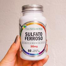 Sulfato Ferroso Alto Teor de Ferro IDR 200% 60 Cápsulas 500mg - Flora Nativa do Brasil