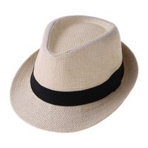 Summer Children's Jazz Hat Straw Hat Boys and Girls Baby Cap Straw Vacation Hat - Bege D