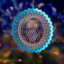 Sun Catcher Wind Spinner FONMY Owl em aço inoxidável com miçangas Sun Catcher Wind Spinner FONMY Owl em aço inoxidável com miçangas