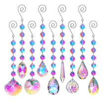 Sun Catchers HDCRYSTALGIFTS iridescentes com cristais, pacote com 9 Sun Catchers HDCRYSTALGIFTS iridescentes com cristais, pacote com 9