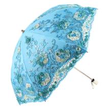 Sun Parasol Honeystore Wedding Lace, proteção UV, azul