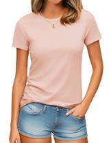 Sun Shirts YUCOLEN para mulheres Camiseta de algodão com gola redonda UPF 50+