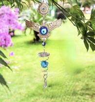 Suncatcher Captador De Energia Águia Dourado E Olho Grego Feng Shui Suncatcher Captador De Energia Águia Dourado E Olho Grego Feng Shui