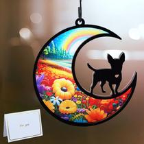 Suncatcher Ciaga DIY Chihuahua Memorial com cartão de condolências Suncatcher Ciaga DIY Chihuahua Memorial com cartão de condolências