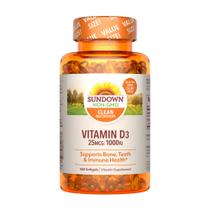 Sundown Vitamina D3 para suporte imunológico, não-OGM, Sem Laticínios, Sem Glúten, Sem Sabores Artificiais, 25mcg 1000IU Softgels, 400 Conde