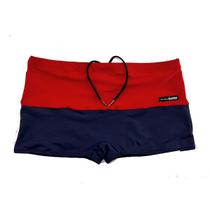 Sunga adulto boxer luxo vermelho com azul marinho