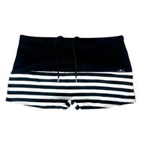 Sunga adulto boxer preto e listra preto com branco