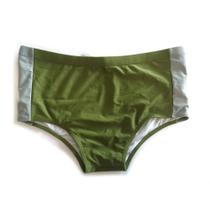 Sunga b + recorte verde c/lateral cinza gg