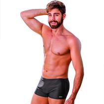 Sunga Boxer Adulto Masculina Preta Tecido Liso Tradicional Forrada Zero Transparencia Calçao de Banho Proteçao Solar Uv Moda Praia Nataçao Piscina