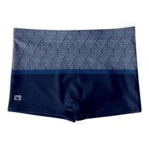 Sunga Boxer Azul Marinho Estampa Losangos - Hang Loose