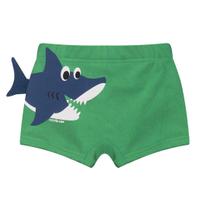 Sunga Boxer Bebê Proteção UV Tubarão Verde Camaleão Costão