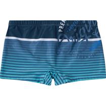 Sunga Boxer com Proteção UV50+ Infantil Azul Degradê Listras - Carinhoso