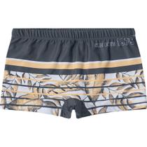Sunga Boxer com Proteção UV50+ Infantil Cinza Flores - Carinhoso