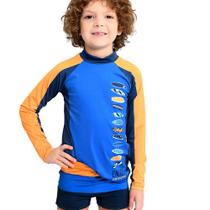 Sunga Boxer e Camiseta Proteção UV50+ Infantil Marujos e Sereias Estampa Surf