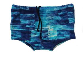 Sunga boxer infantil azul estampada 0 a 16 anos