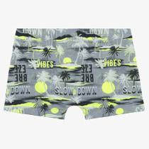 Sunga Boxer Infantil com Proteção UV Cinza Neon Abstrato Quimby