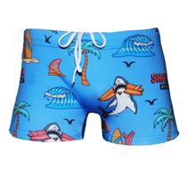 Sunga Boxer Infantil Praia Menino Piscina Natação Tubarão UV