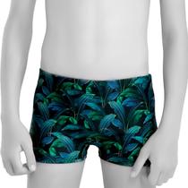 Sunga Boxer Infantil Praia Verão Folhagem UV Fps 50+ Mash