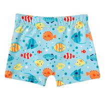Sunga Boxer Infantil Proteção UV 50+ Peixinhos Azul Tip Top Sunga Boxer Infantil Proteção UV 50+ Peixinhos Azul Tip Top
