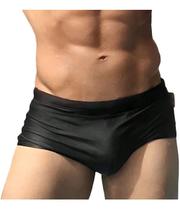 Sunga Boxer Masculina Praia Slim Fitness Preta Azul Marinho