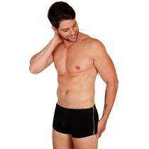 Sunga boxer masculina tradi ajustável e friso lateral moda praia proteção solar UV50+ - Águas Claras
