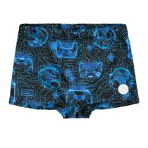 Sunga Boxer Menino BGR em Malha Splash Sublimada Estampada UV 50+