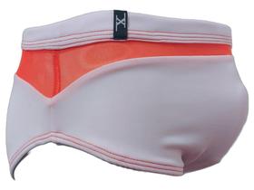 Sunga Branca Com Tule Transparente 360 Laranja Sexlord