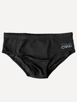 Sunga Calvin Klein Swimwear Mirror Logo Lateral Preta