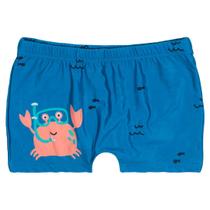Sunga de Natação Infantil com Proteção UV Masculino Azul Caranguejo - Malwee
