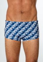 Sunga Estampada Skull and Flowers Blue