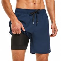 Sunga HODOSPORTS 7" de Secagem Rápida Azul Marinho Sunga HODOSPORTS 7" de Secagem Rápida Azul Marinho
