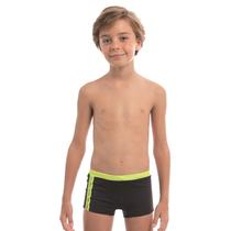 Sunga Infantil Boxer Preta Listra Amarela