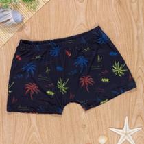 Sunga Infantil Coqueiro Preto Proteção UV Estilo e Conforto