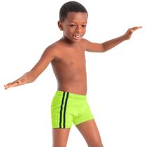 Sunga Infantil Menino Boxer com Proteção UV Verde Neon Liso Quimby Sunga Infantil Menino Boxer com Proteção UV Verde Neon Liso Quimby