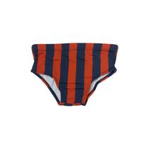 Sunga Larga Bebê - Listras Preta e Laranja