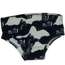 SUNGA LARGA Bebê - Rio Preto e branco