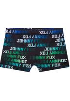Sunga Malha UV 50+ Estampada Preta Johnny Fox