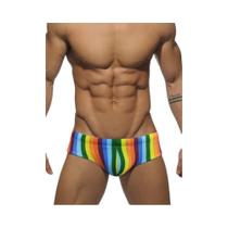 Sunga Masculina Acolchoada De Cintura Baixa Com Estampa Arco-Íris, Respirável, Casual, Para O Dia Do Sunga Masculina Acolchoada De Cintura Baixa Com Estampa Arco-Íris, Respirável, Casual, Para O Dia Do