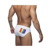 Sunga Masculina Sexy Com Efeito Push-up Em Cores Arco-Íris Para Surf E Praia