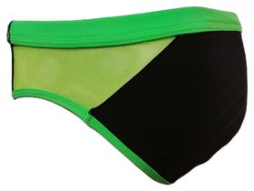 Sunga Neon Lateral/costa Transparente Preto/verde Sexlord