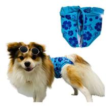 Sunga Petie Surf, Sunga pet floral azul para cães e gatos